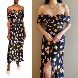 Self Portrait Off Shoulder Floral Printed Dress sz4